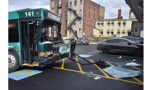 Crash causes significant damage to Mountain Line bus